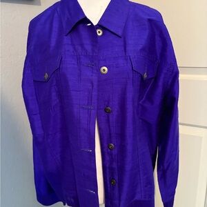 Chico's Purple Jean Jacket with Structured Fit